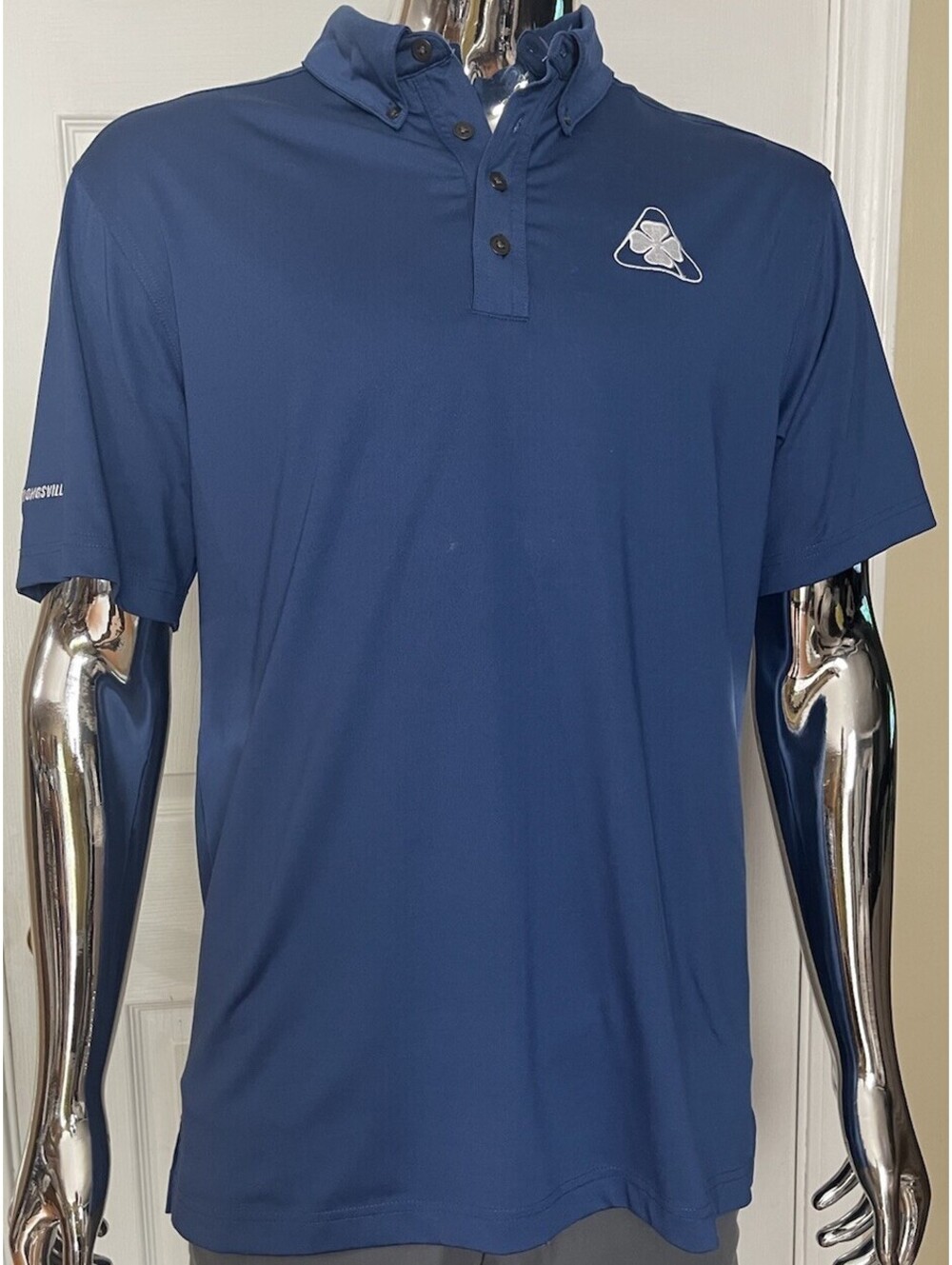 Ogio Short Sleeve Polo Shirt Button Down Collar Alfa Romeo Logo Blue Men's L
